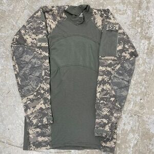 Massif Shirt Mens Small Digital Camo Army Combat Long Sleeves Military Tactical